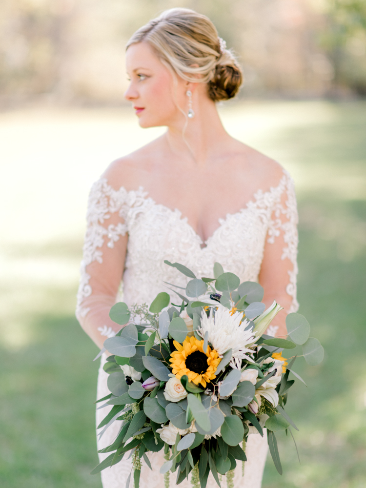 bridal gown bouquet