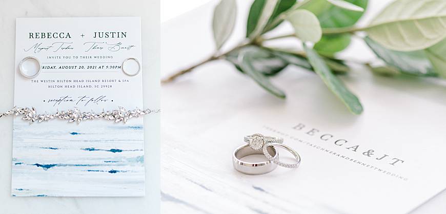 Westin Hilton Head Island Wedding rings invitation